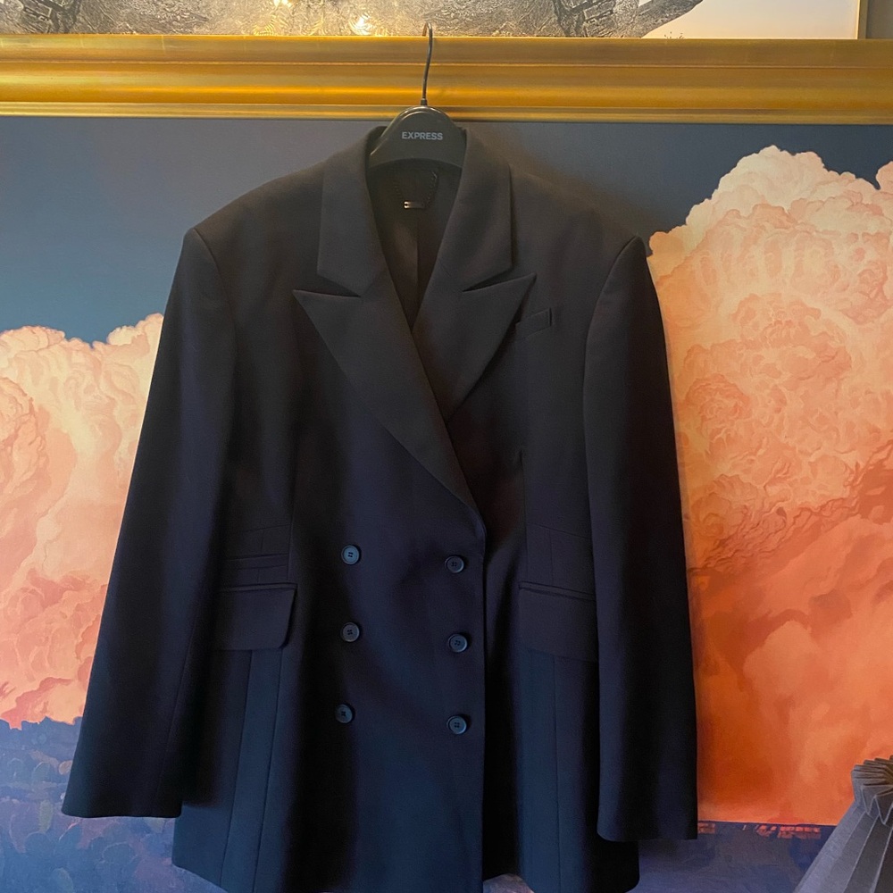 AllSaints Double Breasted Peaked Label Blazer